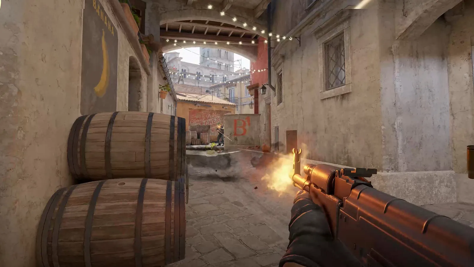 Counter-Strike 2 first-person gameplay during a live round.